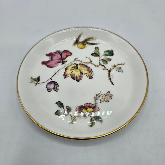 Wedgwood Swallow Bird and Flowers Trinket Dish with Gold Rim