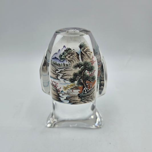 Vintage Reverse Painted Snuff Bottle - Penguin Shaped - No top