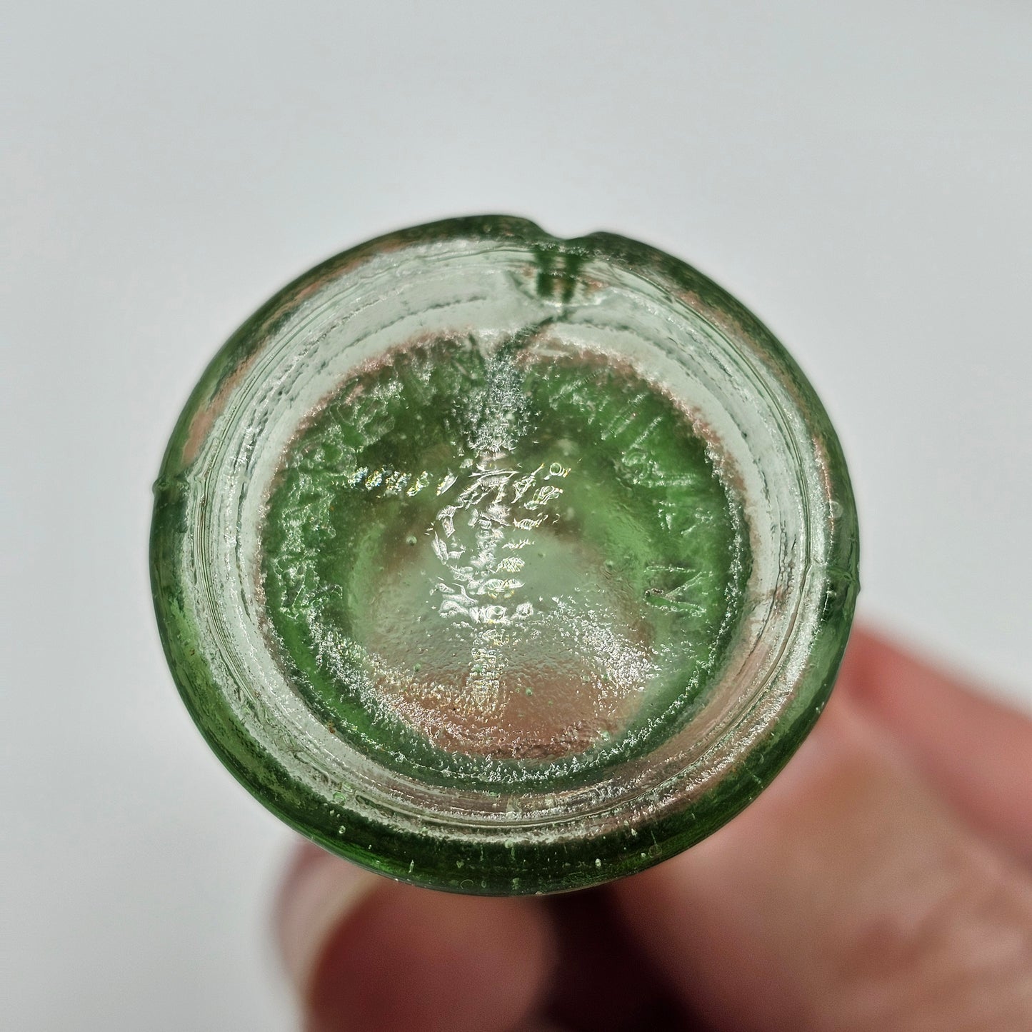 3" Green Glass Liberty Bell Bottle by Wheaton - Made in Taiwan 1970's