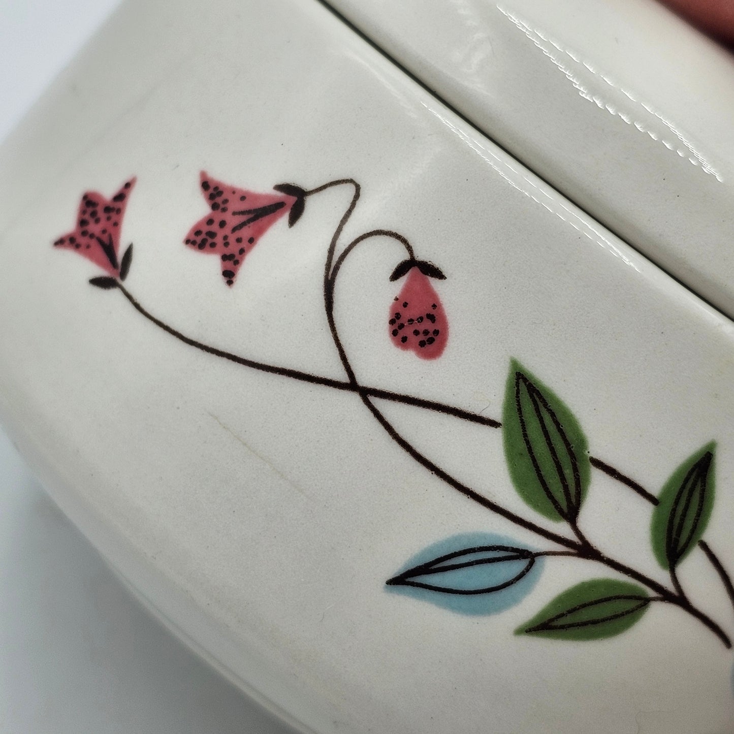 Franciscan Winsome Lidded Ceramic Sugar Bowl or Trinket Box with Floral Design