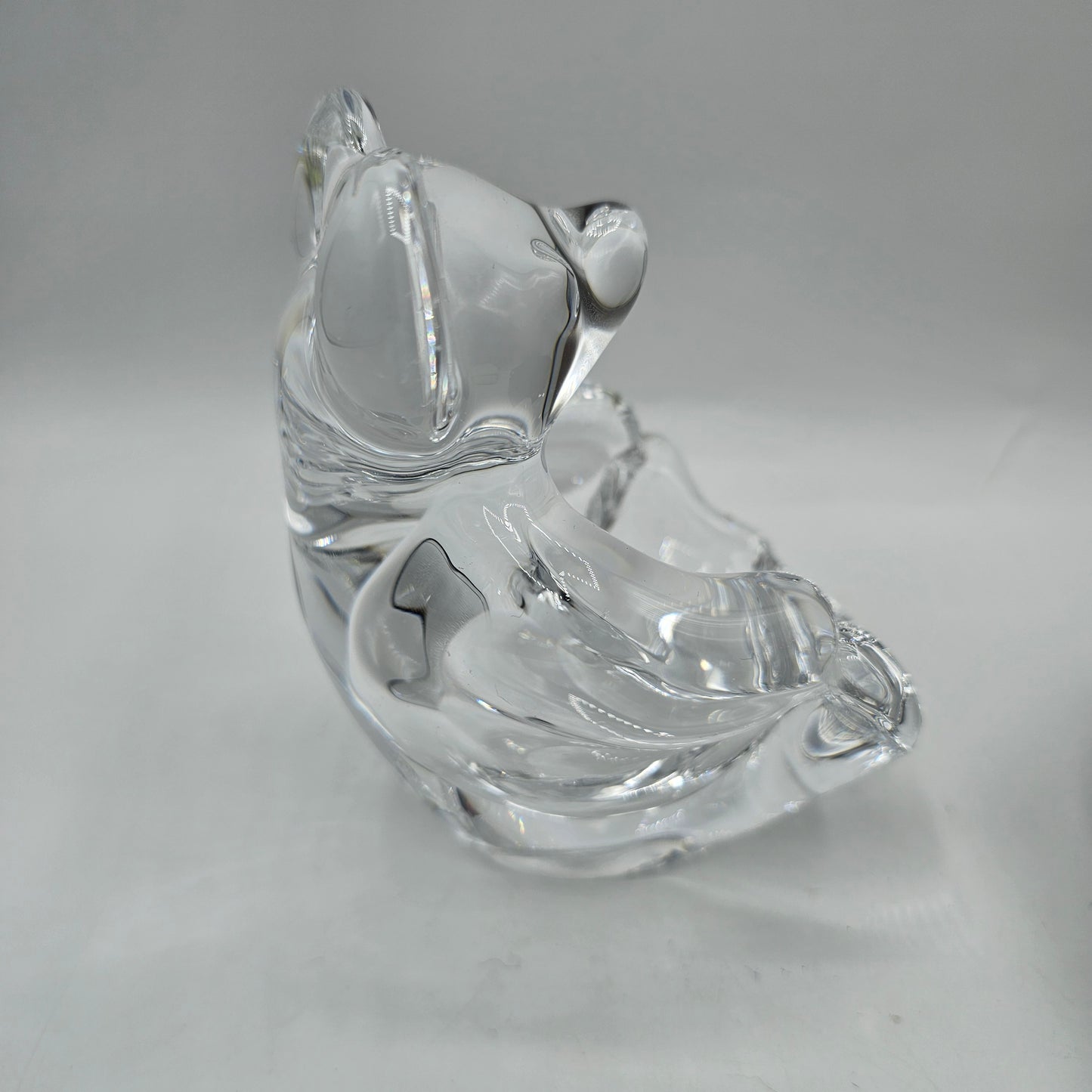 Vannes of France Crystal Bear Pipe Holder / Candle Holder / Candy Dish