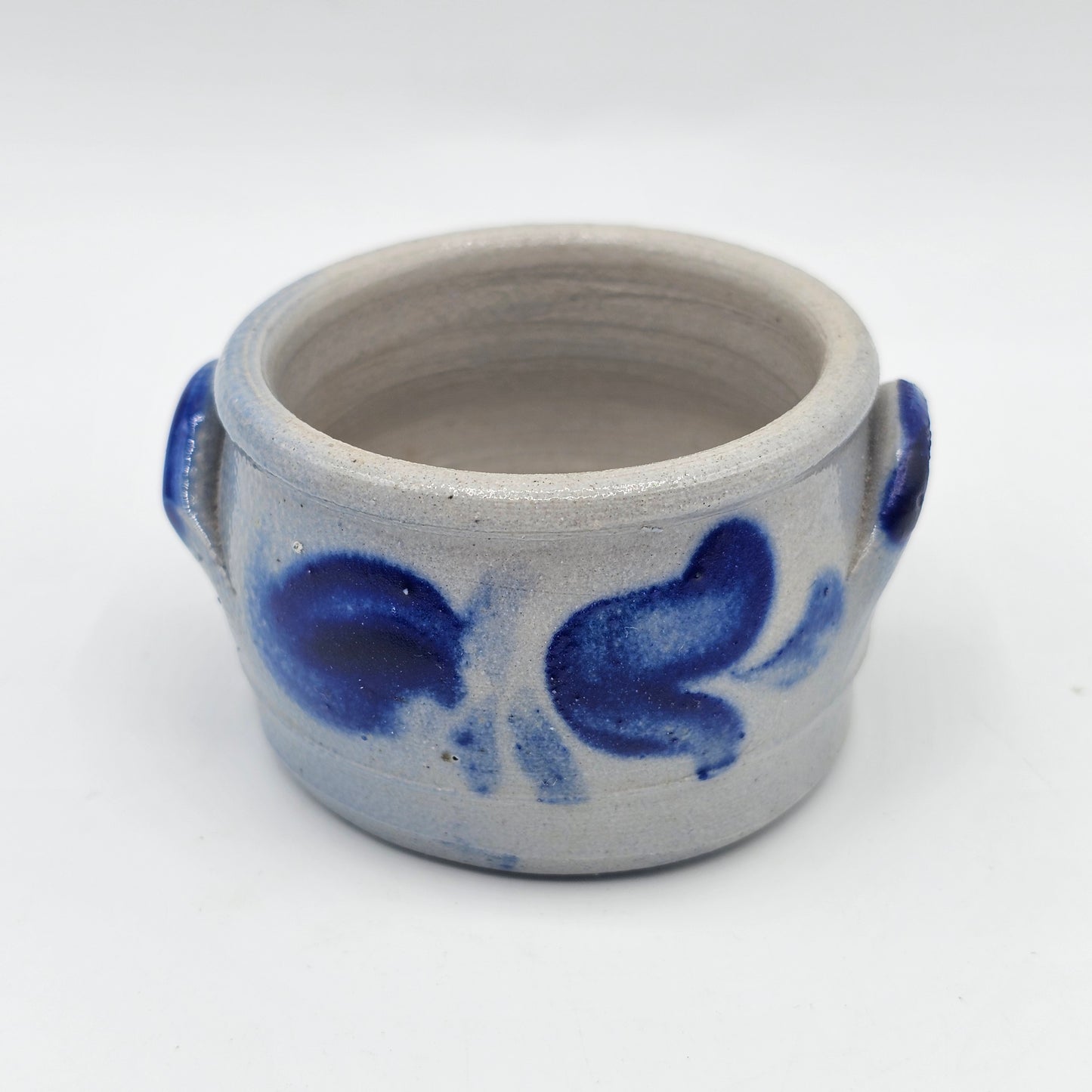 Mini Blue and White Salt Glaze Stoneware Pottery Crock - Master Salt, Sauce Dish or for Rings or Trinkets