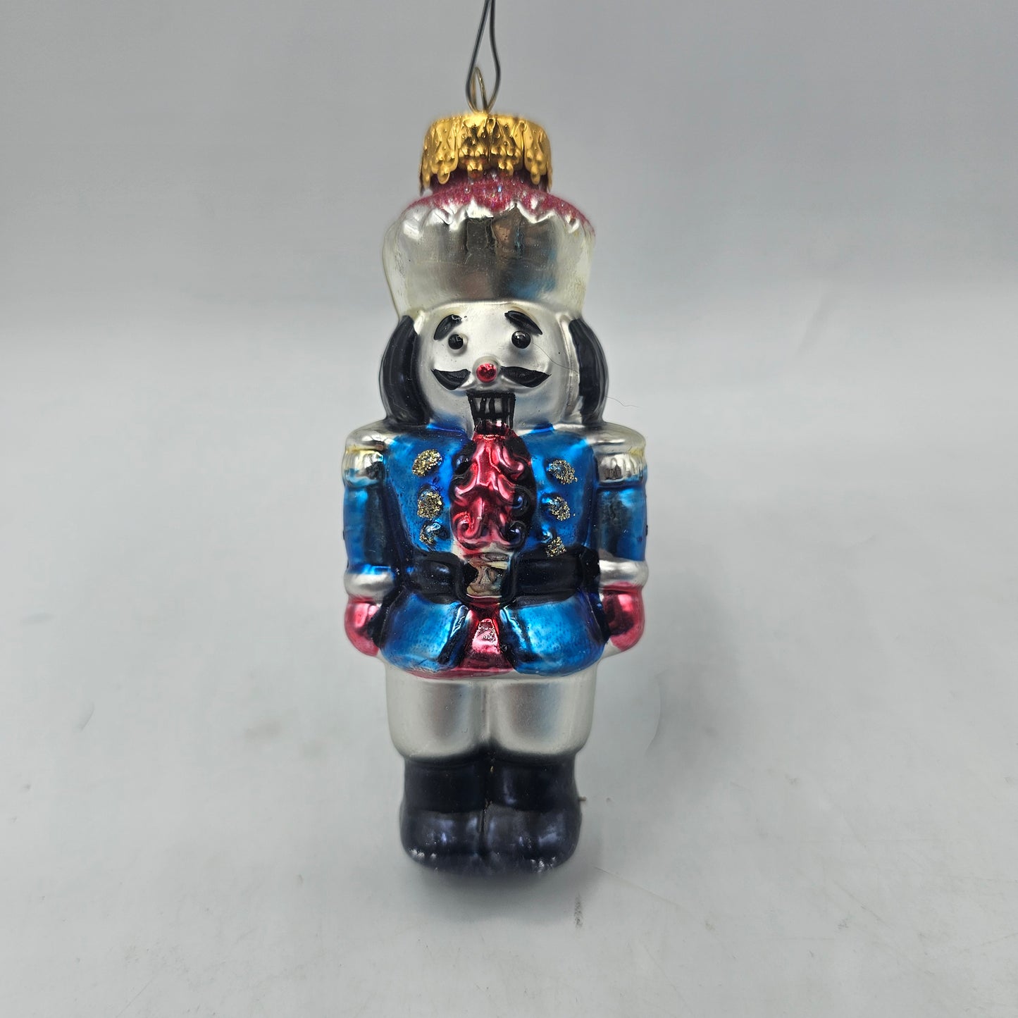 Vintage Blown Glass Nutcracker Soldier Christmas Tree Ornament