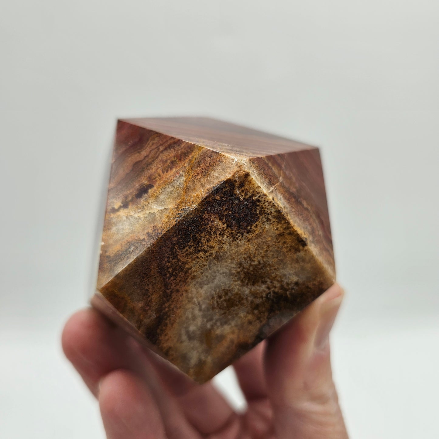 Semi Precious Faceted Jasper Stone Paperweight