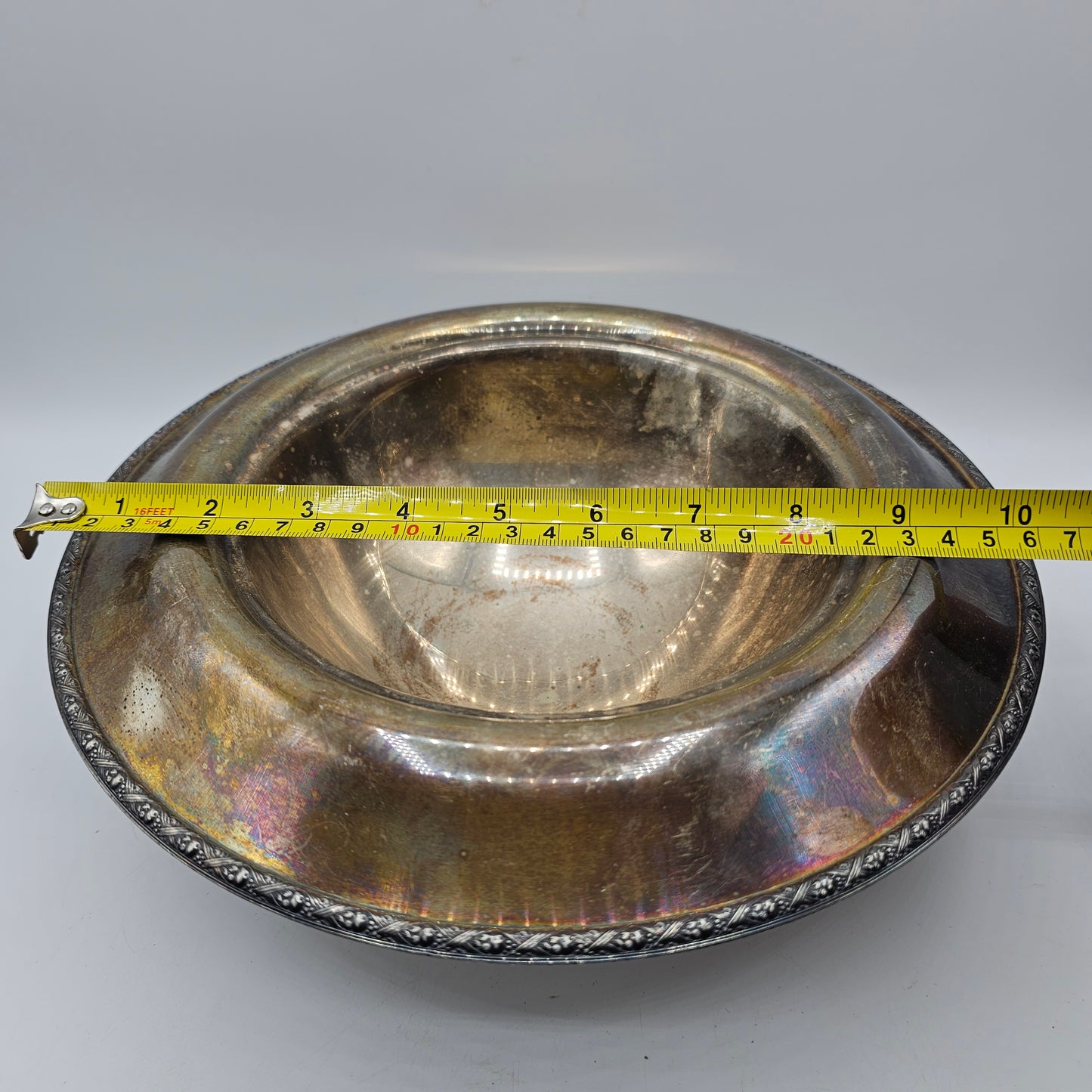 Wm Rogers Silver Plated Collared Pedestal Console Bowl