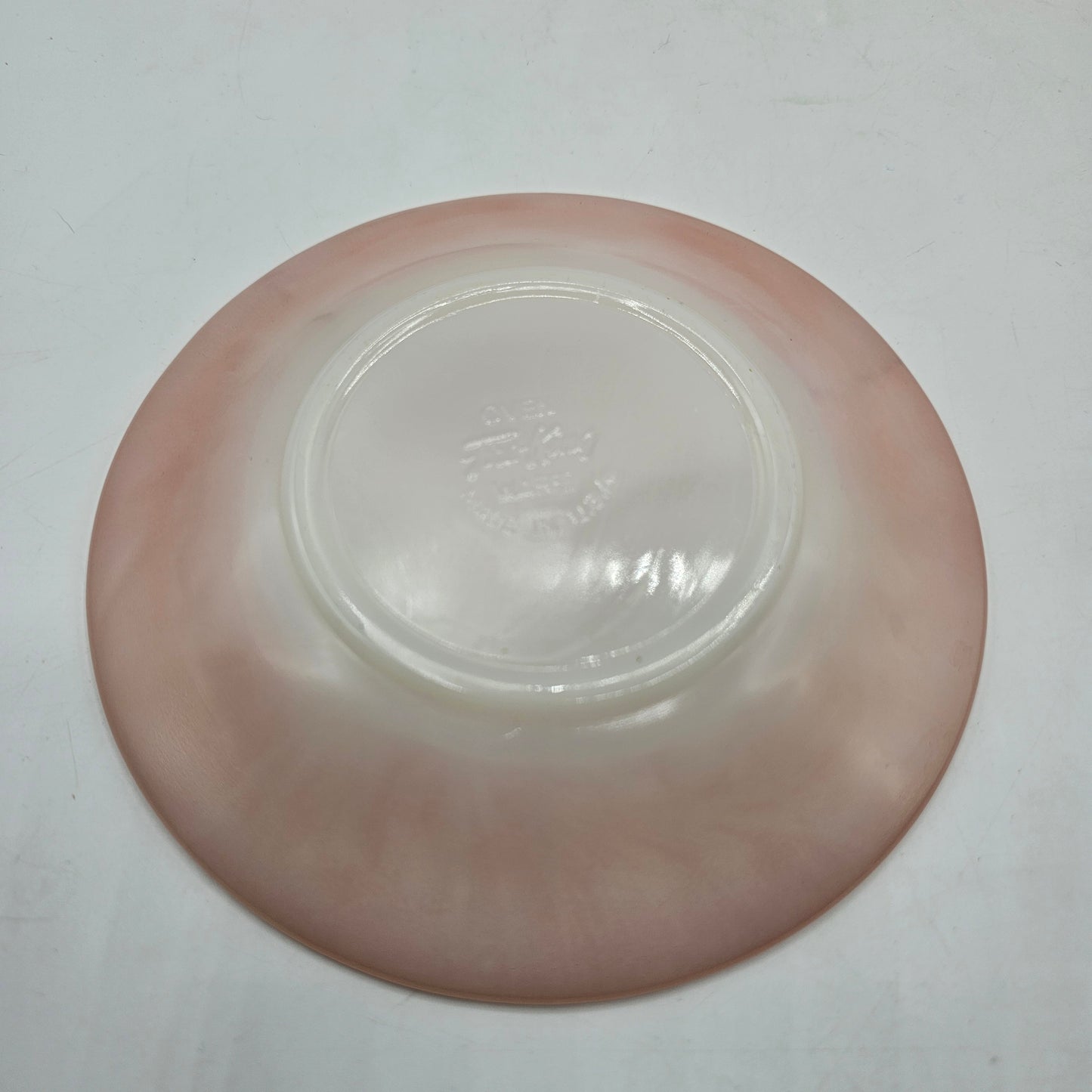 Fireking Pink Optic Swirl Glass Cups and Saucers - 3 Sets + Saucer