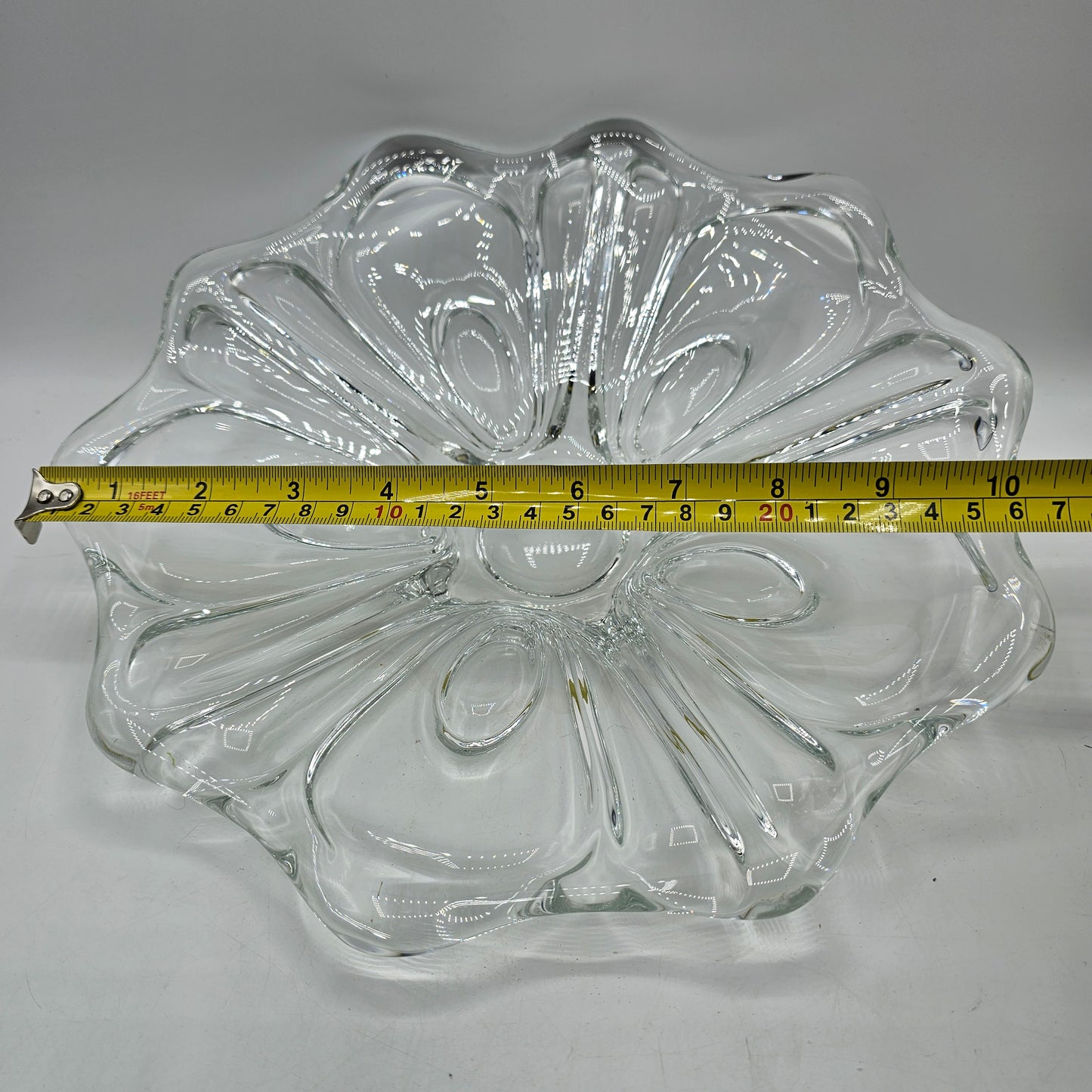 Vintage LUX Glass Floral Serving Platter Made in Austria