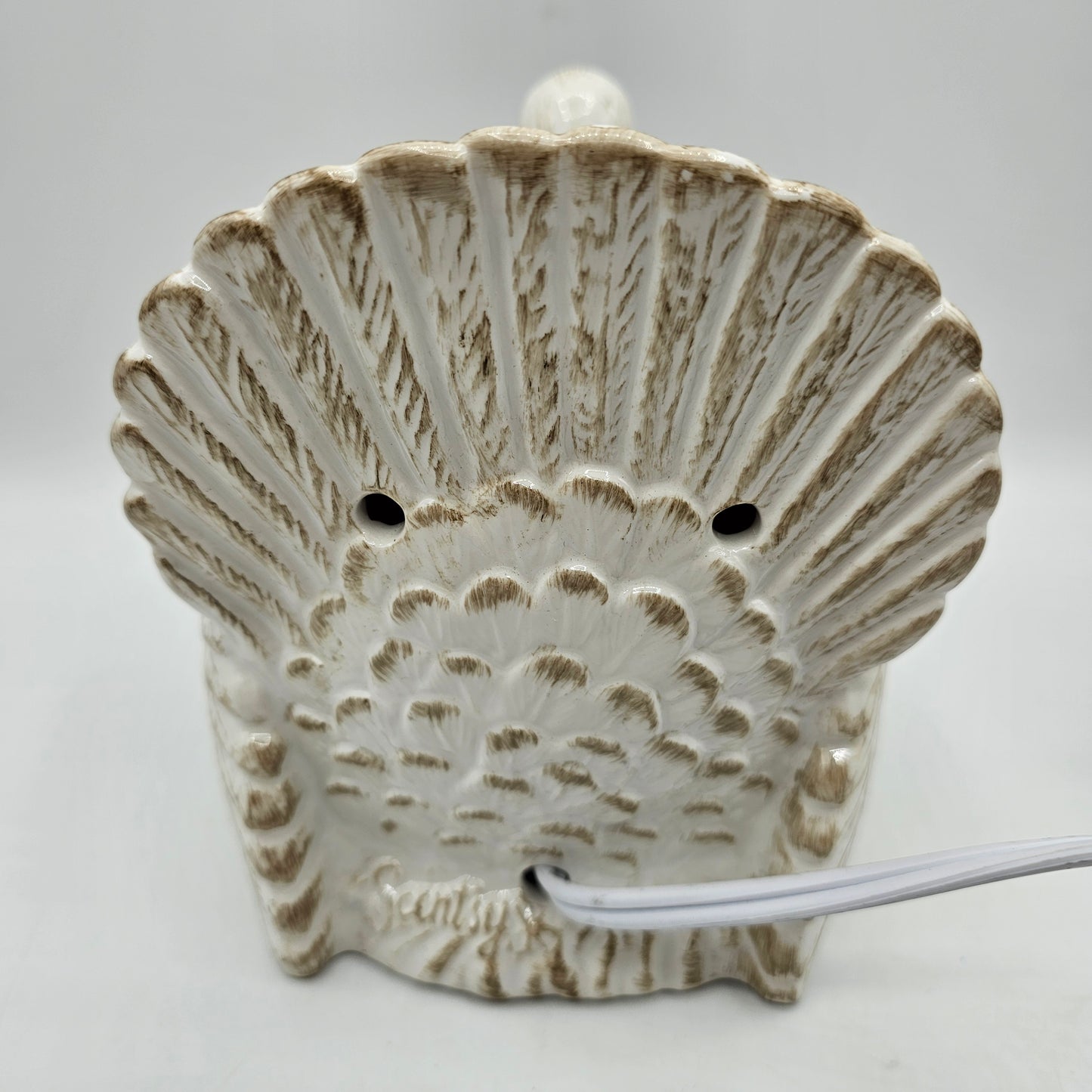 Scentsy White Ceramic Light Up Tom Turkey Wax Warmer with Tray