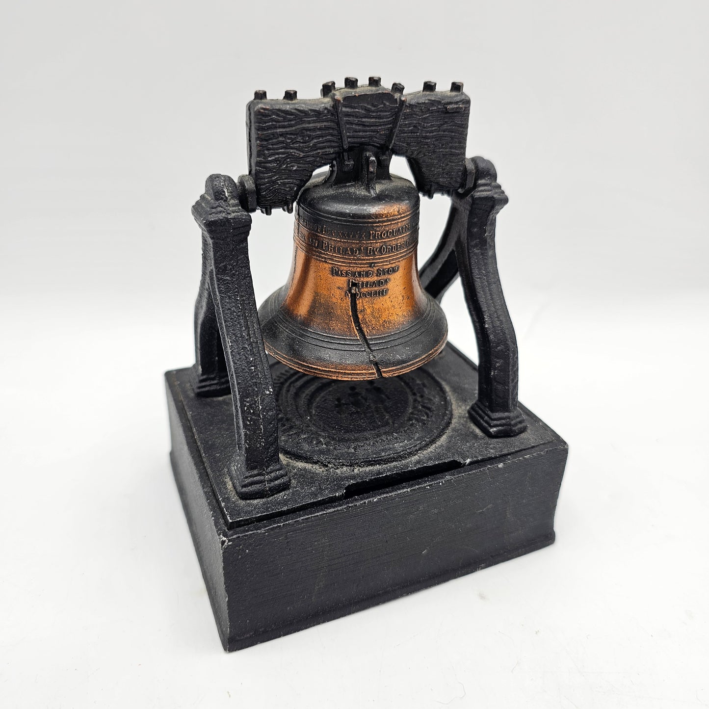 Vintage Metal Liberty Bell 1776 Coin Bank / Paperweight