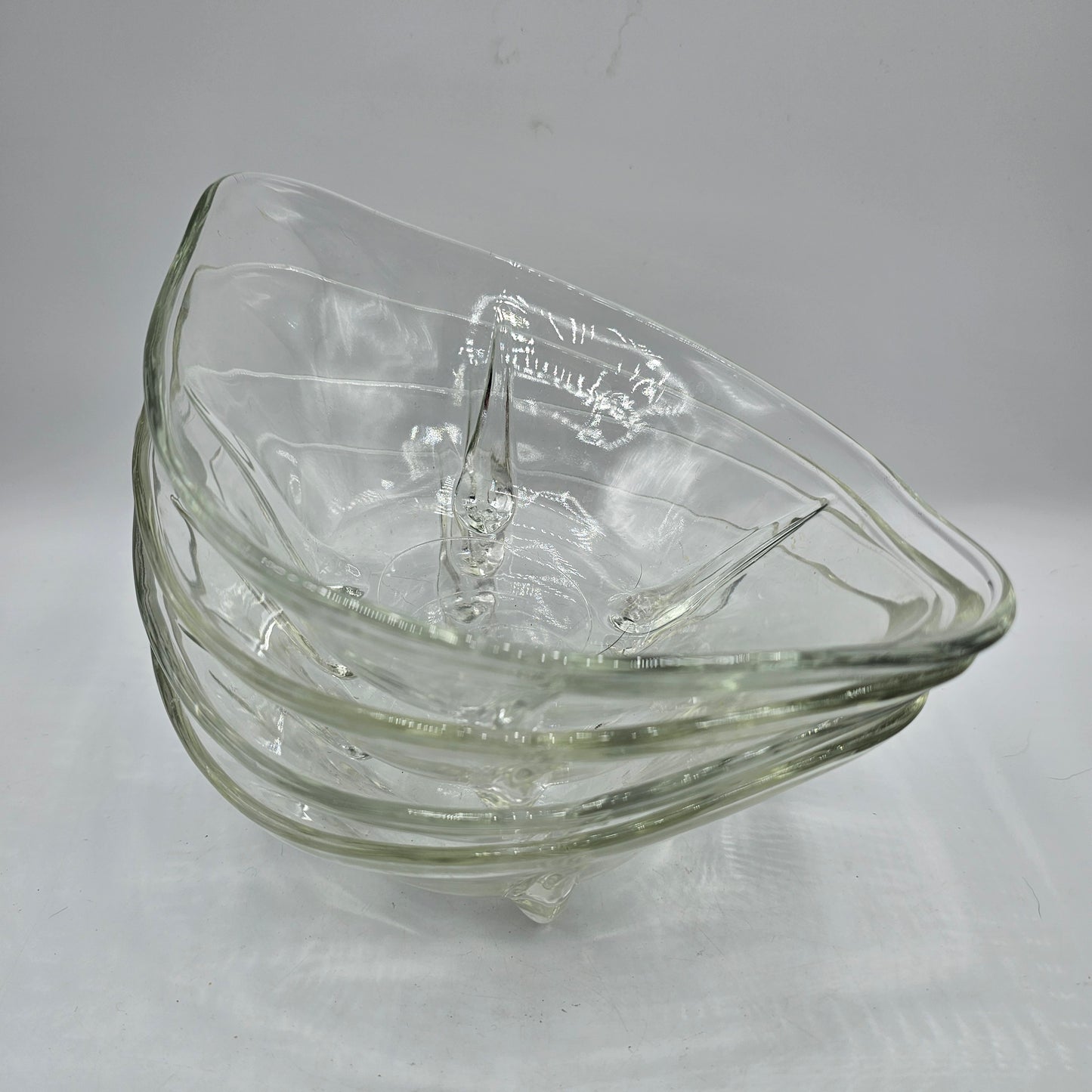 Swedish Modern by Anchor Hocking Clear Glass Bowl with Teardrop Pedestal Feet - Set of 4
