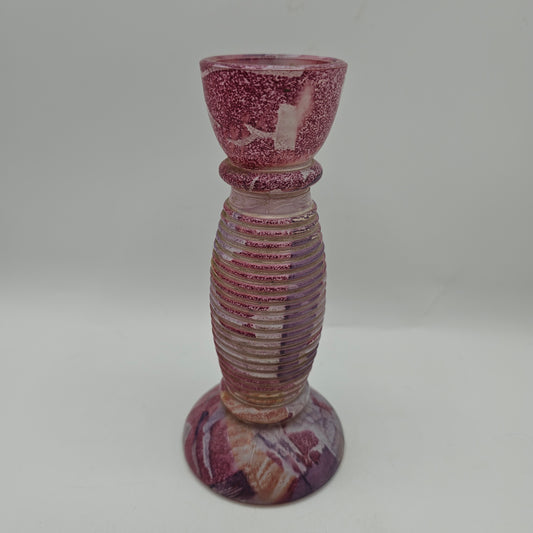 1990's Vibe Pink Painted Vase or Candlestick