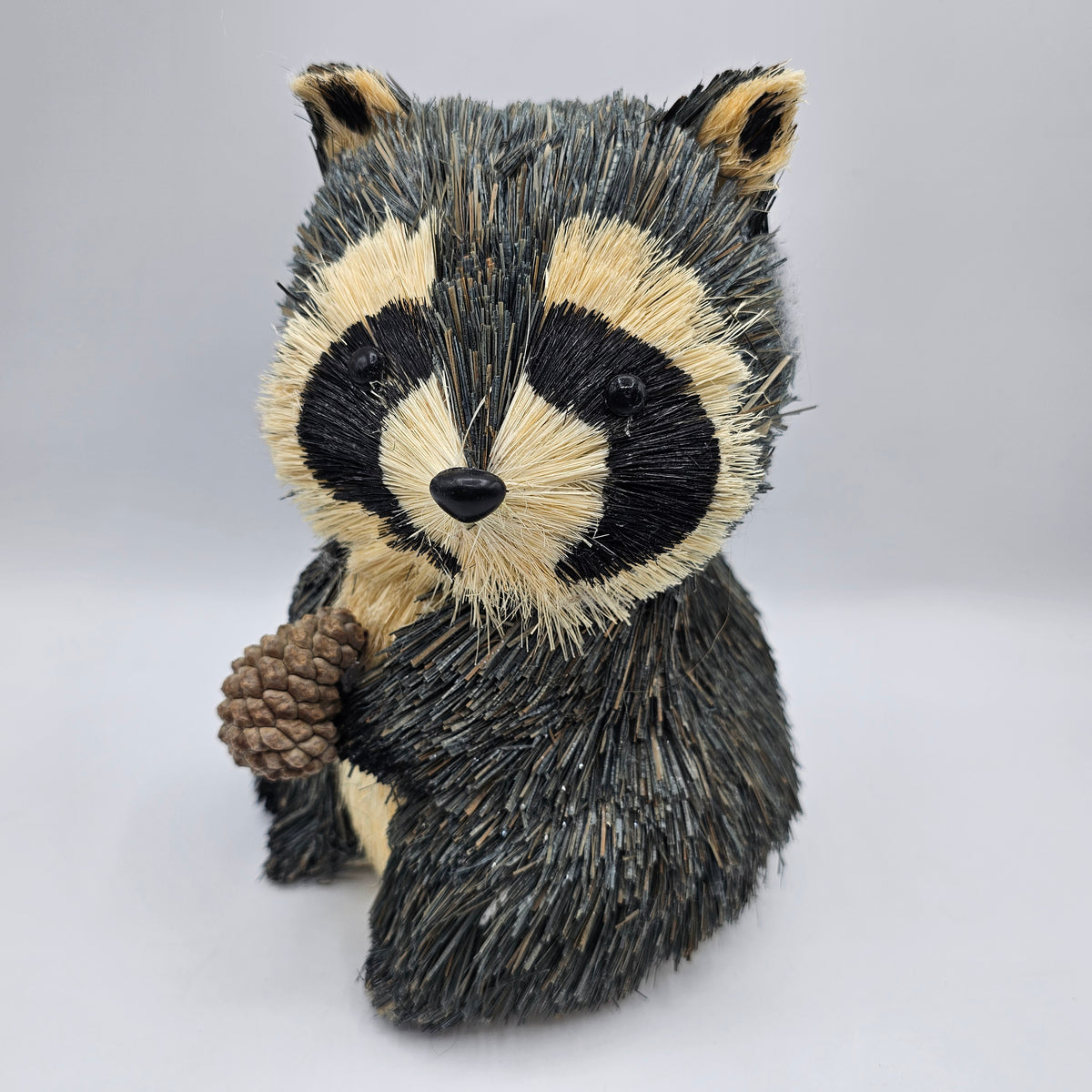 Rustic Sisal Raccoon with Pinecone Fall Decor