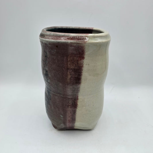Glazed Artisan Pottery Square Top Vase