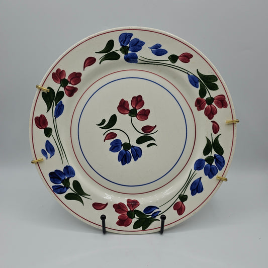 Southern Potteries Floral Plate with Gold Wall Hanger