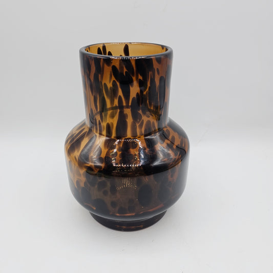 Swedish Glass Vase with Tortoiseshell Pattern