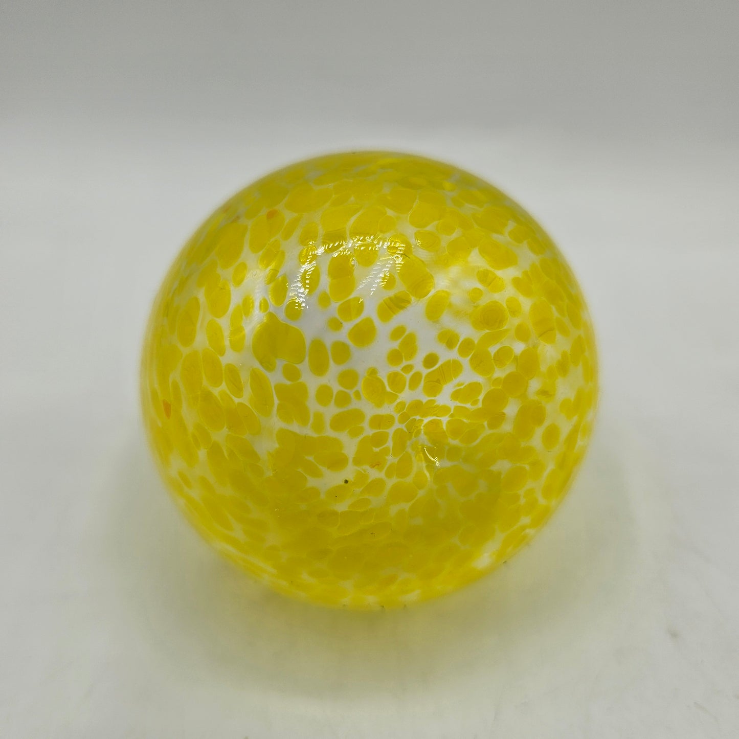 Art Glass Pear Ornament - Clear with Yellow
