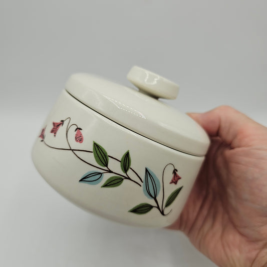 Franciscan Winsome Lidded Ceramic Sugar Bowl or Trinket Box with Floral Design