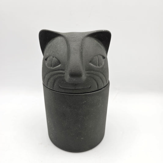 Giorgio Sant Angelo Fragrances Black Ceramic Cat Canister Aromatherapy / Trinkets