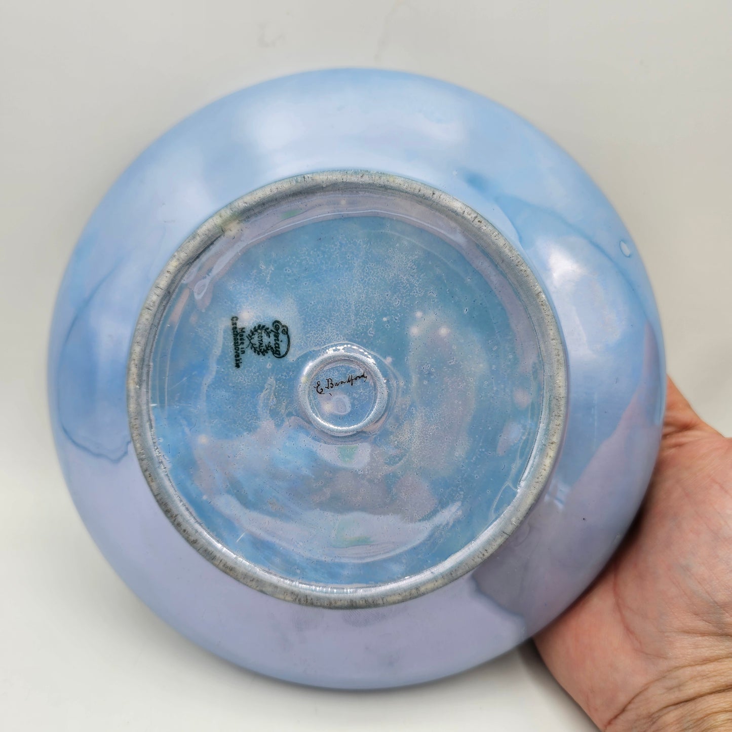 Blue Lusterware Planter Bowl by Epiag Royal Czechoslovakia - Floating Candle Holder