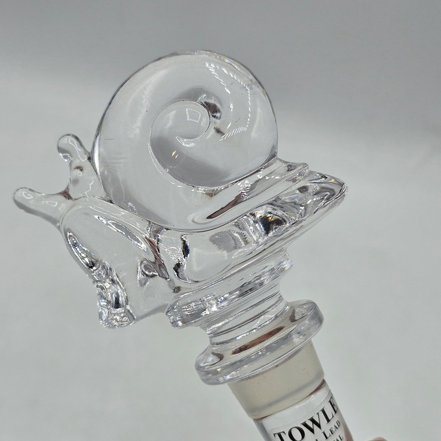 Towle Austrian 24% Lead Crystal Snail Wine Bottle Stopper