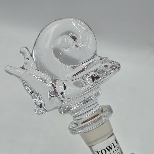 Towle Austrian 24% Lead Crystal Snail Wine Bottle Stopper