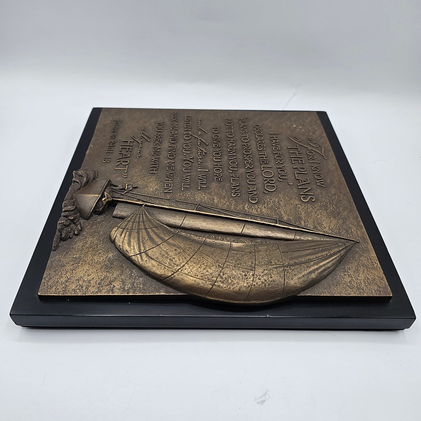 Inspirational Christian Bible Verse Plaque with Sailboat by Moments of Faith - Jeremiah 29