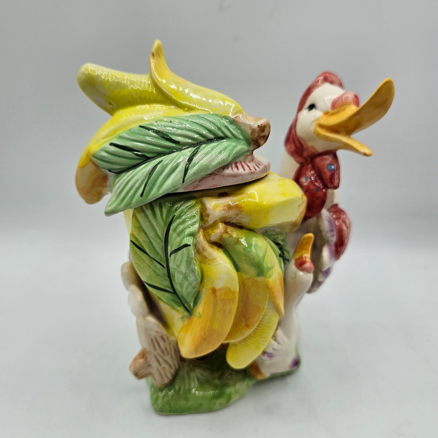 Vintage Ceramic Duck and Fruit Themed Jelly Server - Bananas