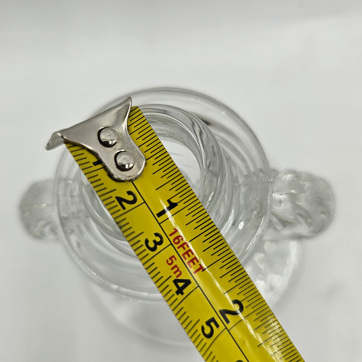 Vintage Fostoria Glass Taper Candlestick Candle Holder with Etched Roses - 4.5" tall for 1" Taper Candle