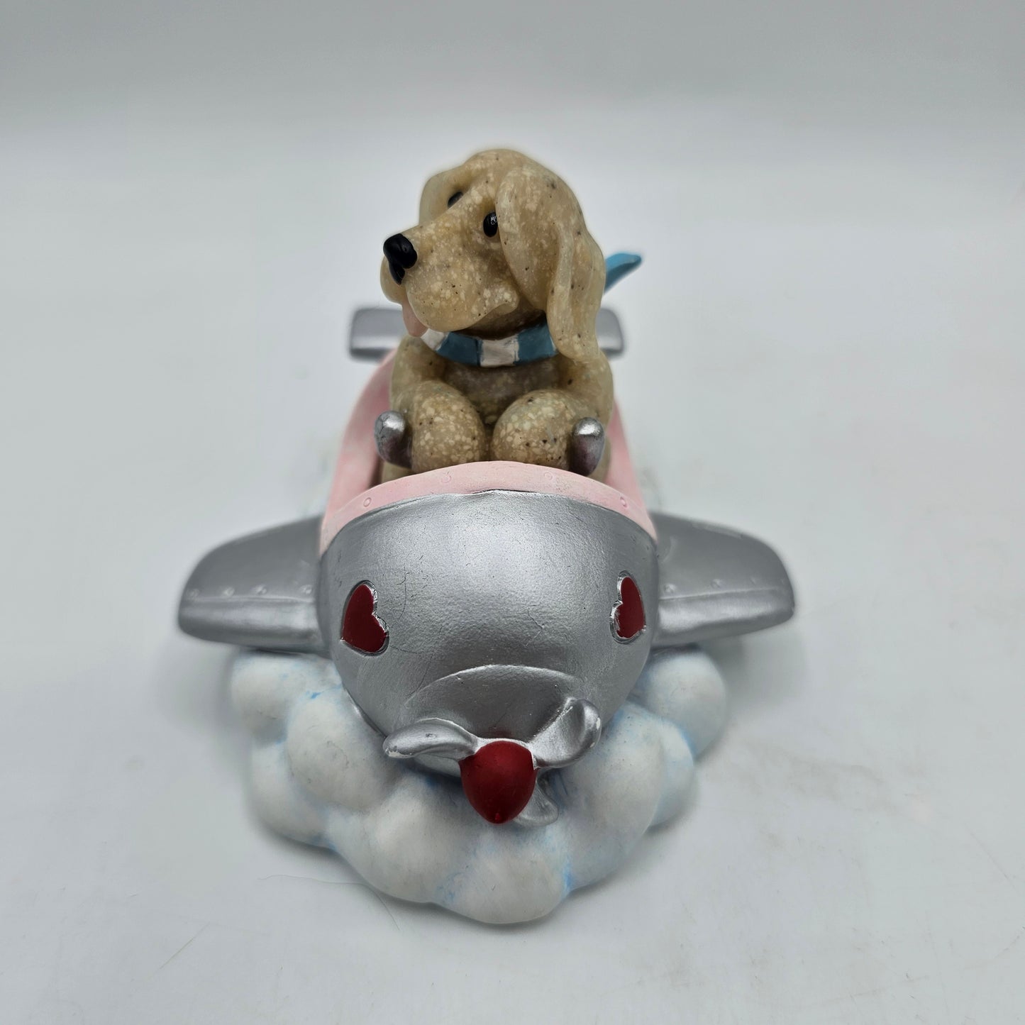 Quarry Critters "Be Mine" Figurine - Cute Puppy Dog Flying Plane with Banner