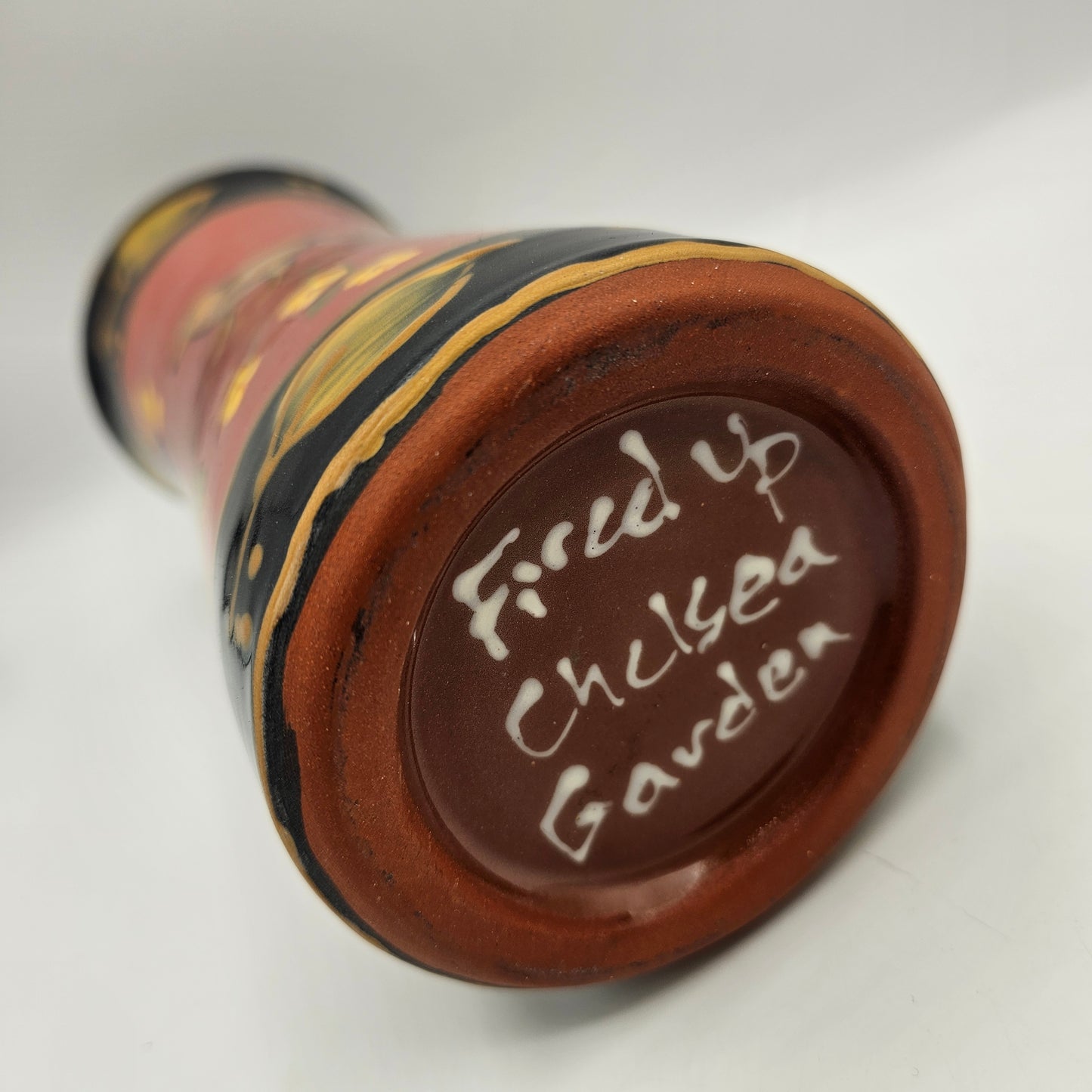 Fired Up Studios Art Pottery Vase - Chelsea Garden Pattern with Bird