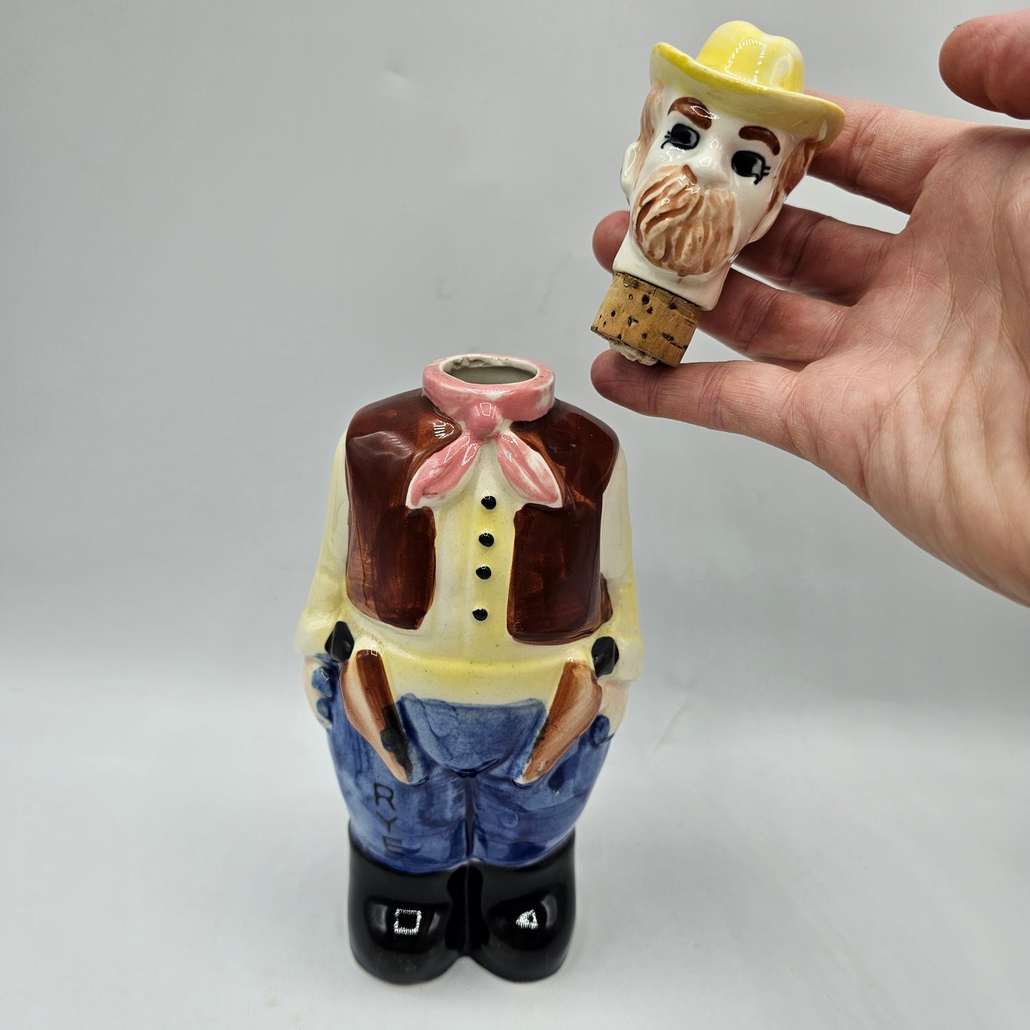 Vintage Cowboy/Outlaw Whiskey Decanter by Chase of Japan