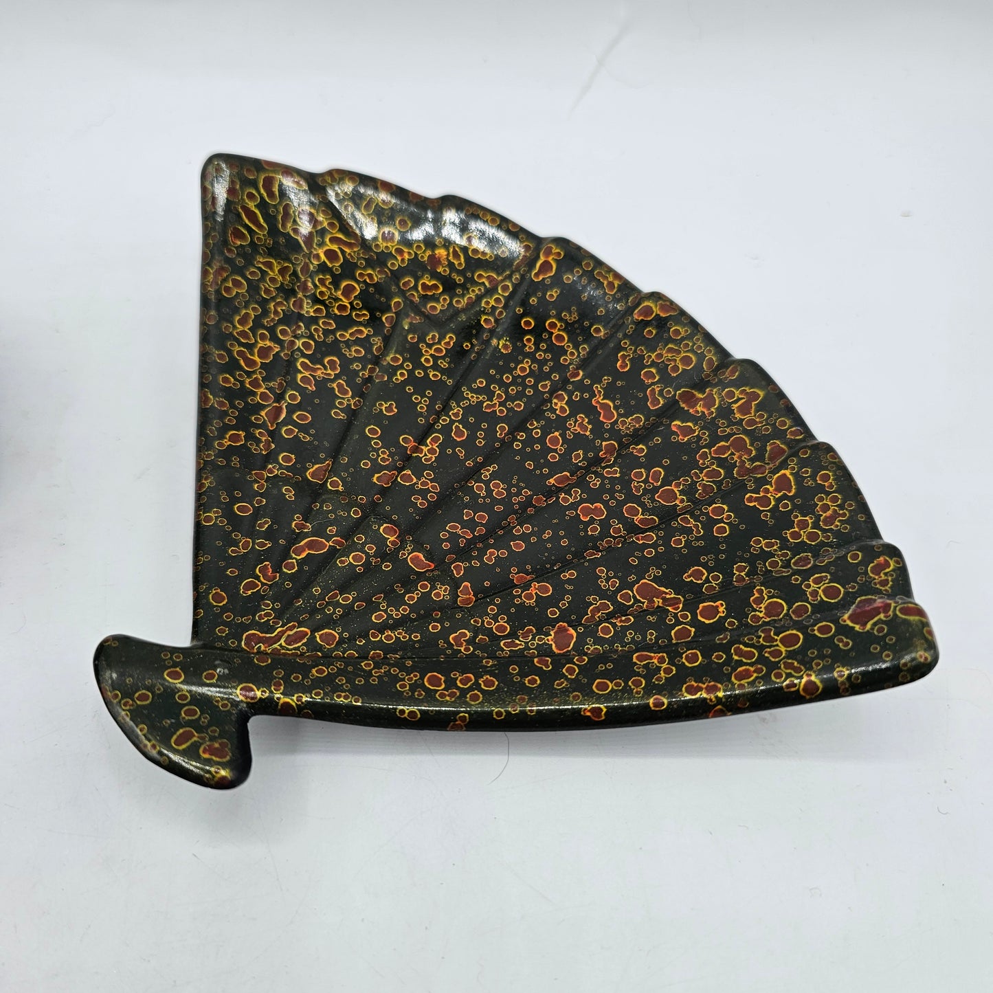 Black Laquerware Fan Asian Sauce Dishes - Set of 5