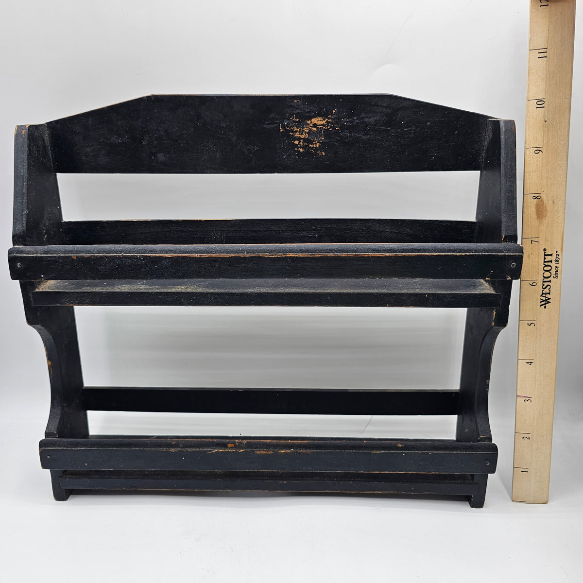 Vintage Hand Made Wooden Wall Mounted Spice Rack