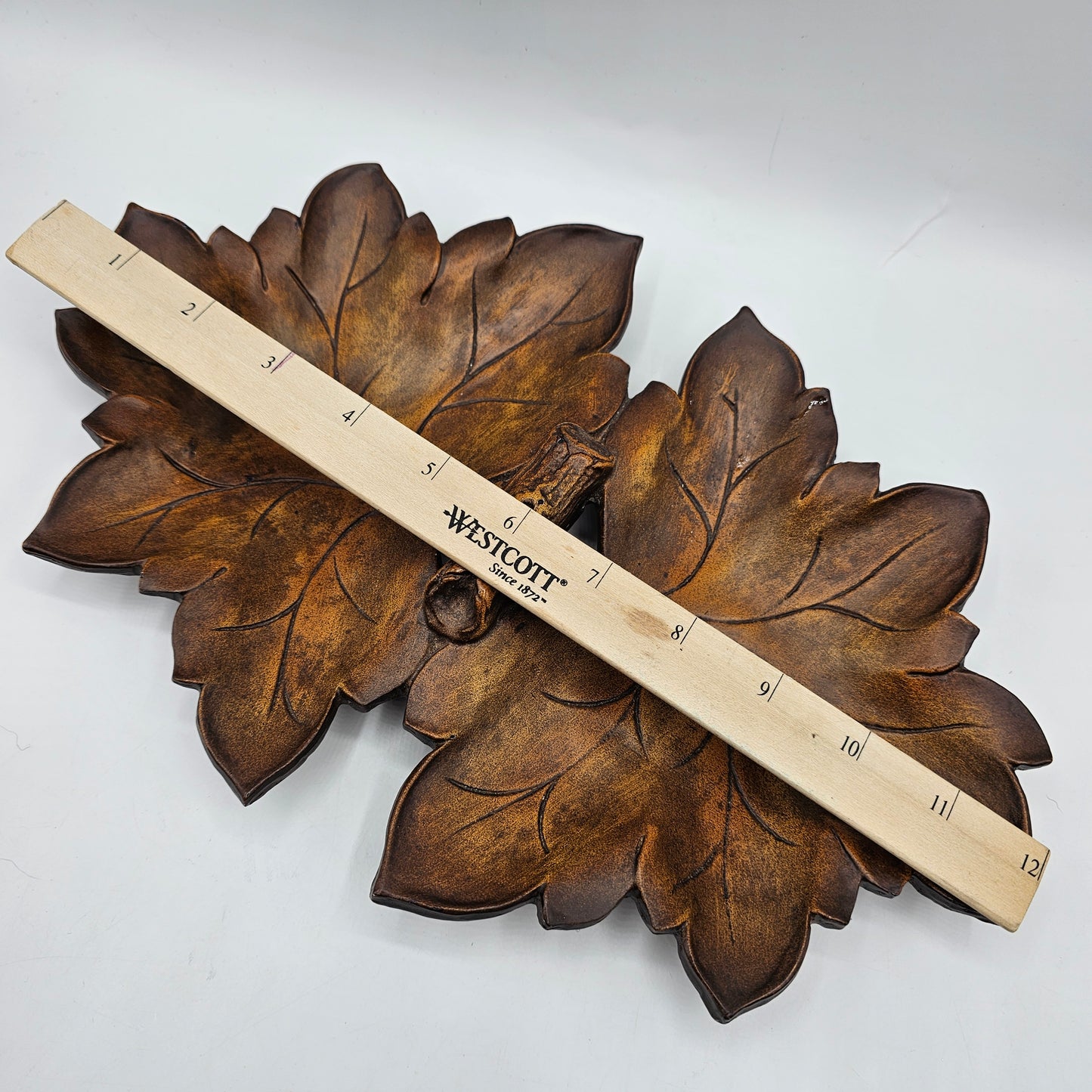 Vintage Double Maple Leaf Ceramic Trinket Tray sold by Gorsuch 2003