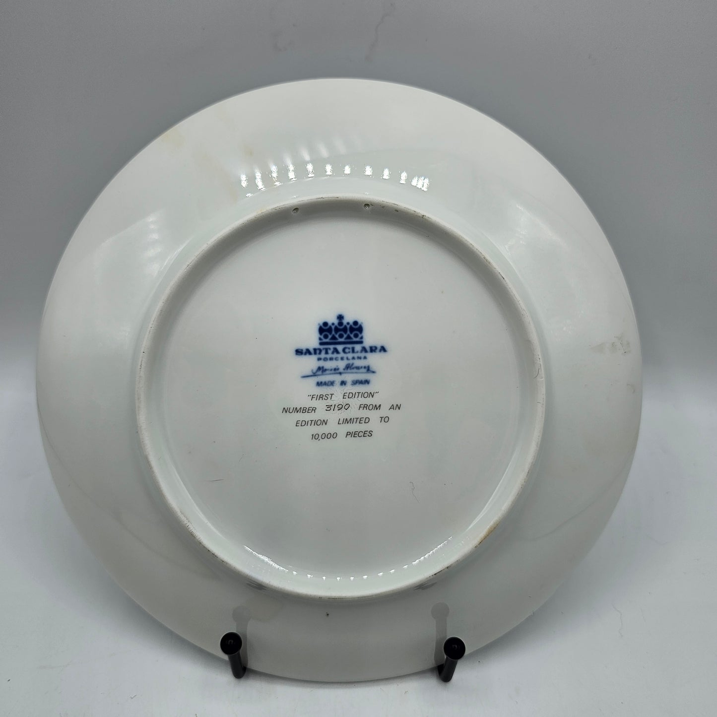 Santa Clara Porcelain Christmas Collector's plate 1976 - Made in Spain