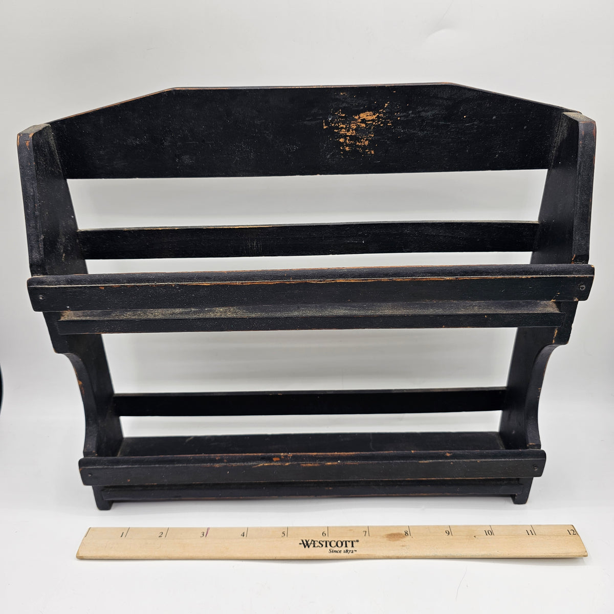 Vintage Hand Made Wooden Wall Mounted Spice Rack