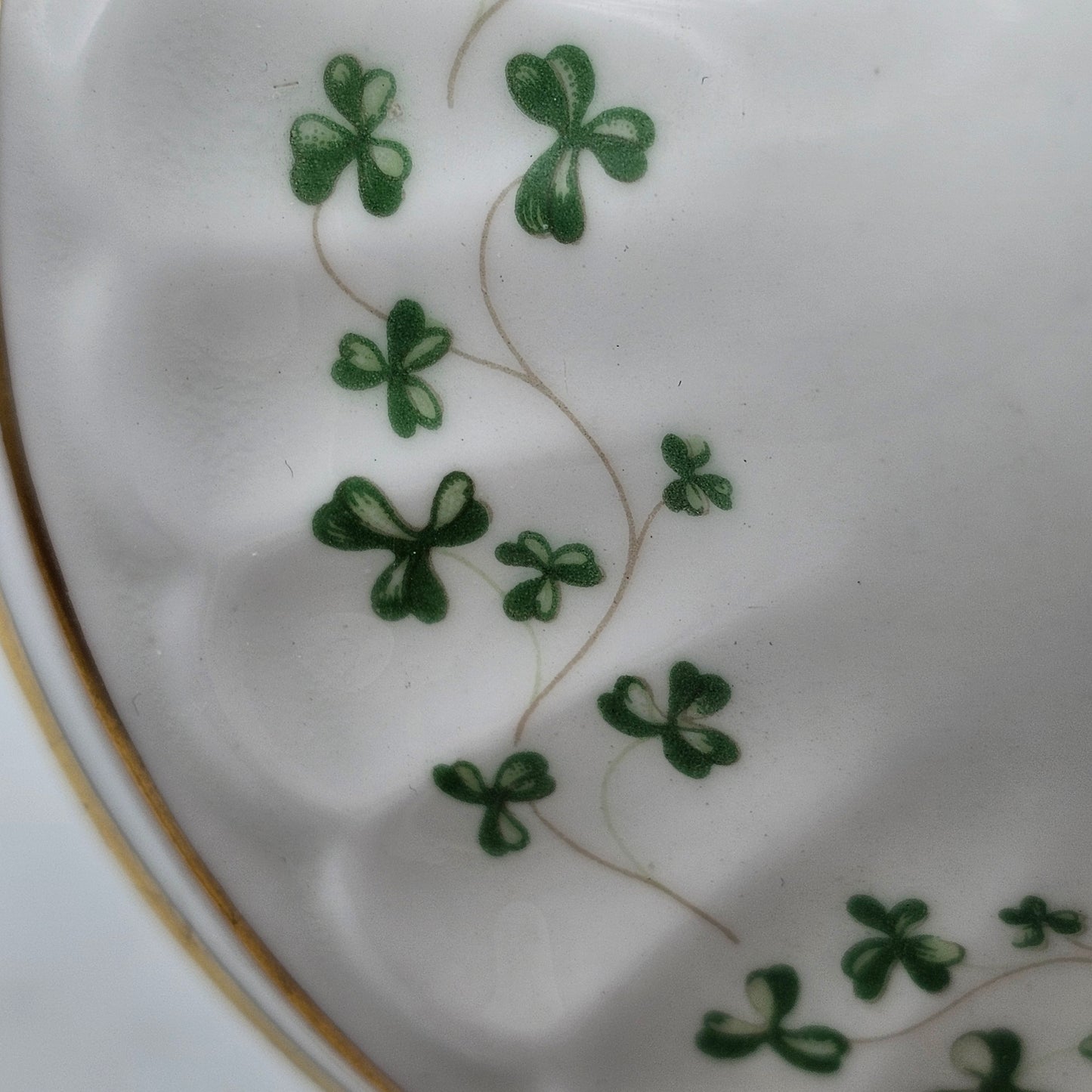 Royal Tara Bone China Candlestick with Green Shamrock Design - Made in Ireland