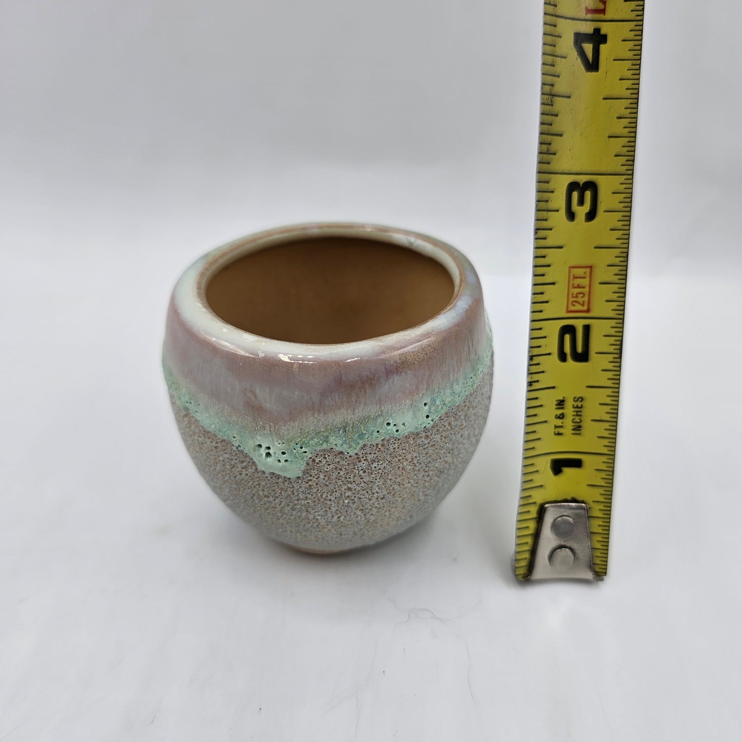 Art Pottery Sea Green Drip Glaze Mini Succulent Planter with Drainage Hole