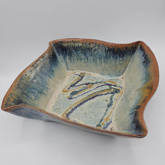 Artisan Pottery Square Fluted Console Bowl