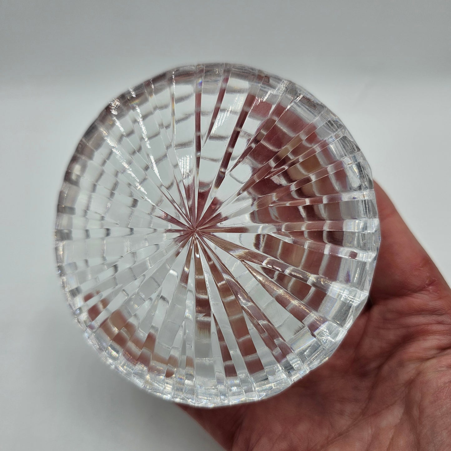 Vintage Leo Design Hand Cut Crystal Winter Rose Paperweight - Japan