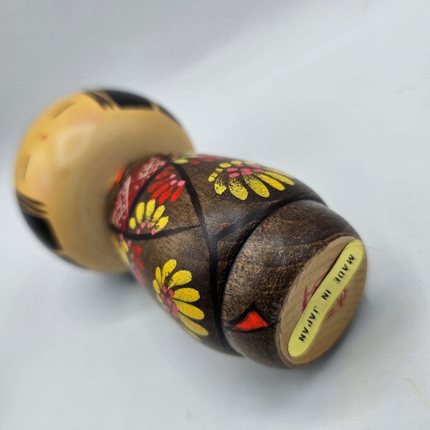 Kokeshi Doll Girl with Black - Signed, Made in Japan
