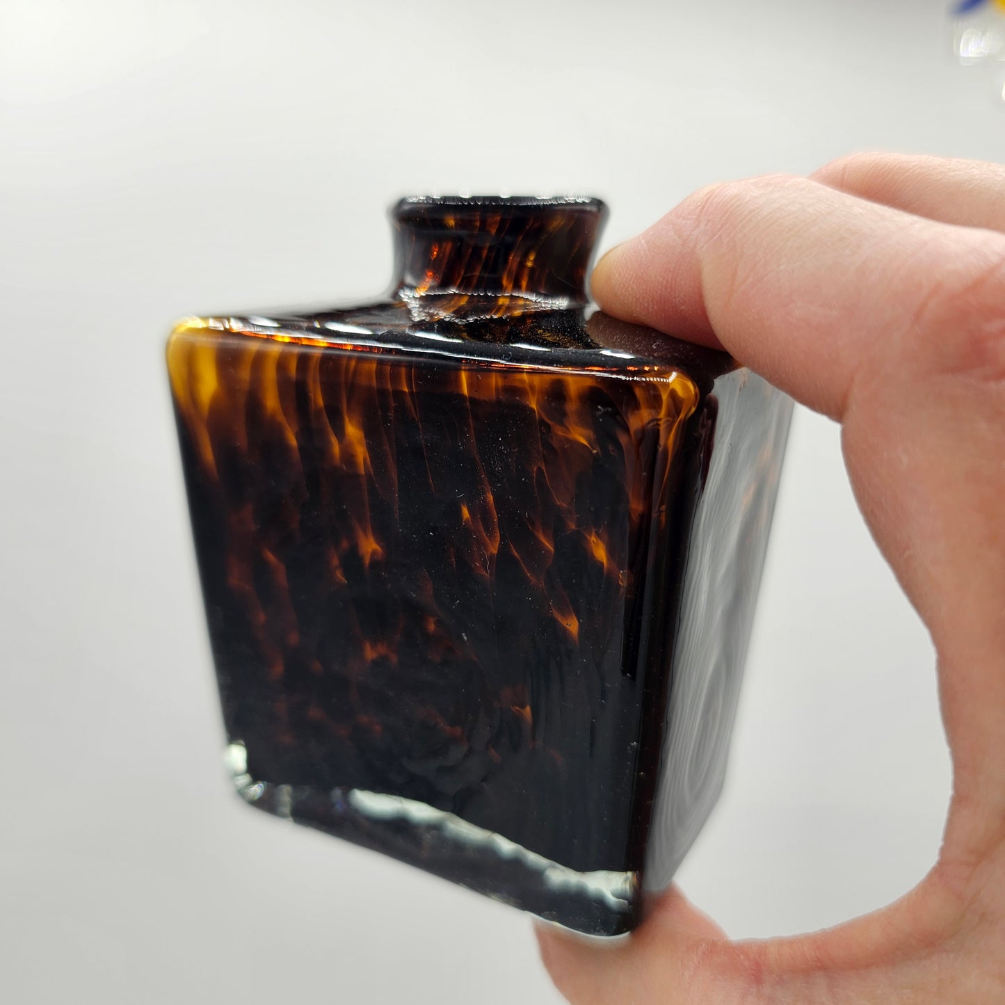 Vintage Tortoiseshell Glass Perfume Bottle