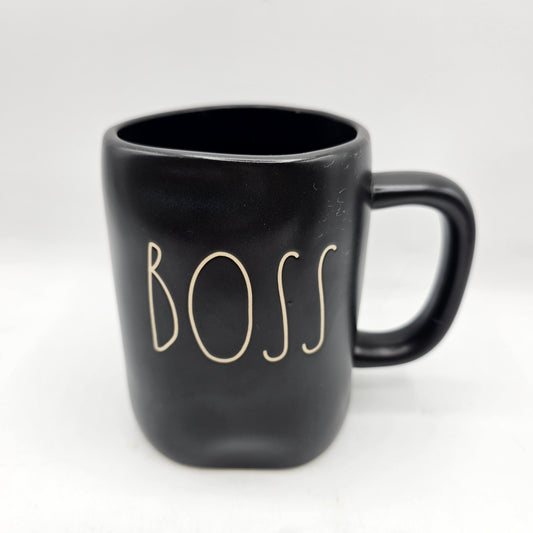 Rae Dunn Black "Boss" Mug