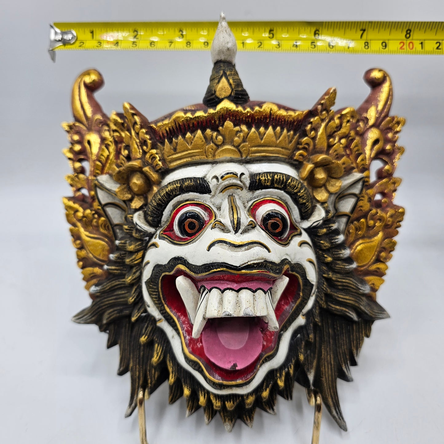 Hand Carved Wooden Balinese Mask Wall Decor