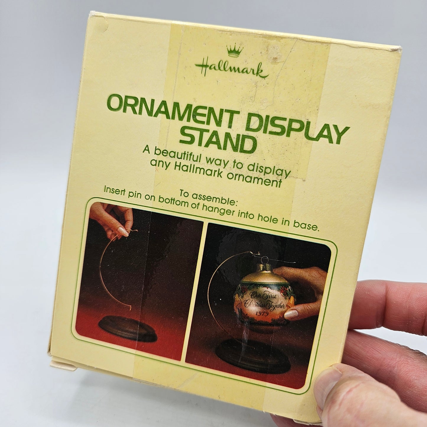 Hallmark Ornament Display Stand Wood and Metal Wire