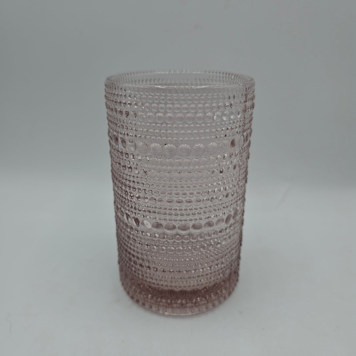 Pink Beaded Glass Vase / Tumbler