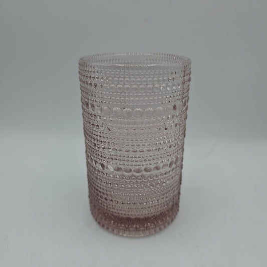 Pink Beaded Glass Vase / Tumbler