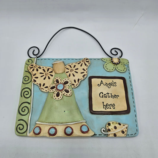 Angel Tile Wall Plaque with Hanger