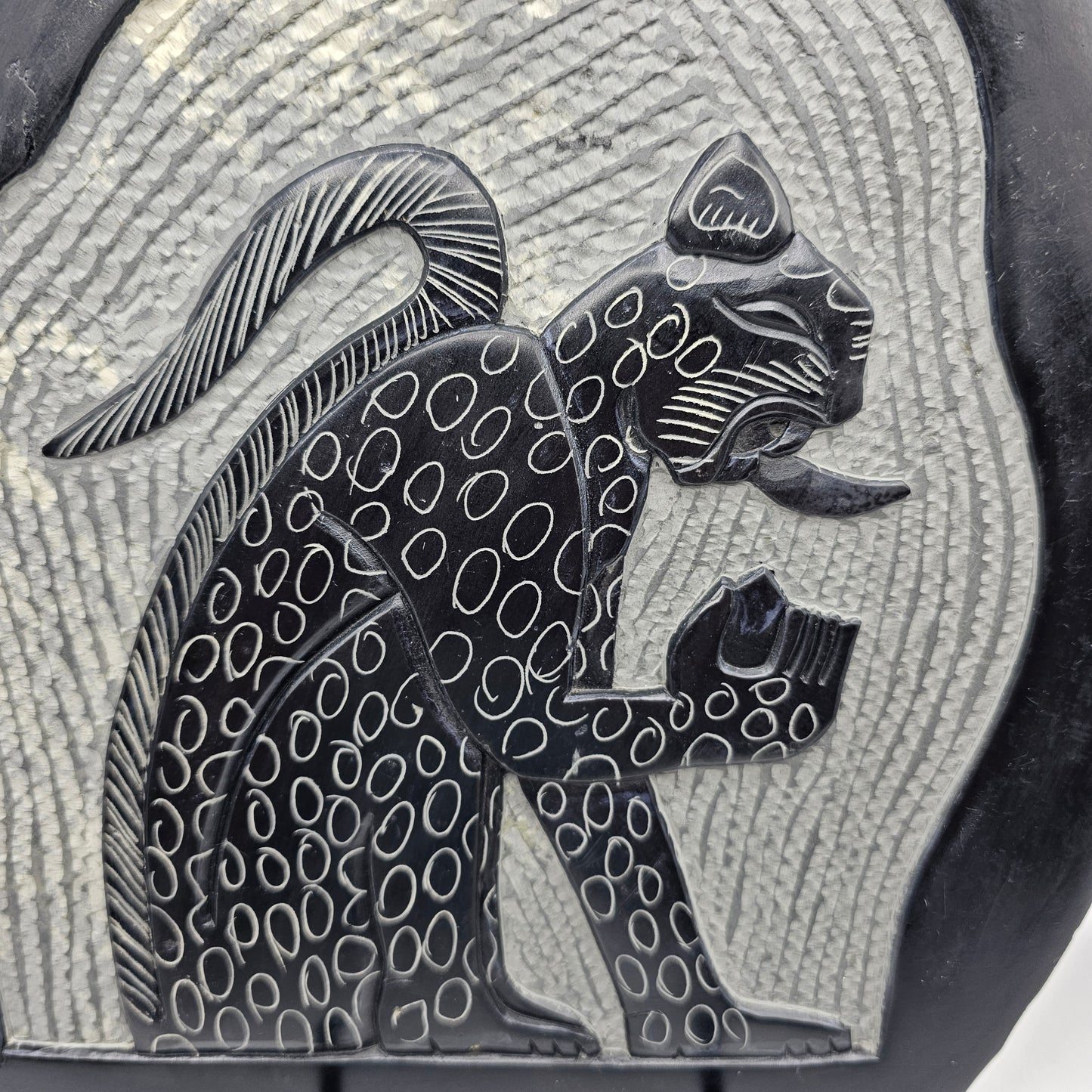 The Jaguar - Artisan Etching on Slate by Elvin Camal, San Jose Succotz, Belize