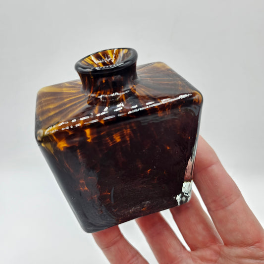 Vintage Tortoiseshell Glass Perfume Bottle